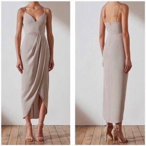 Shona Joy Dress Core Cocktail Midi Oyster